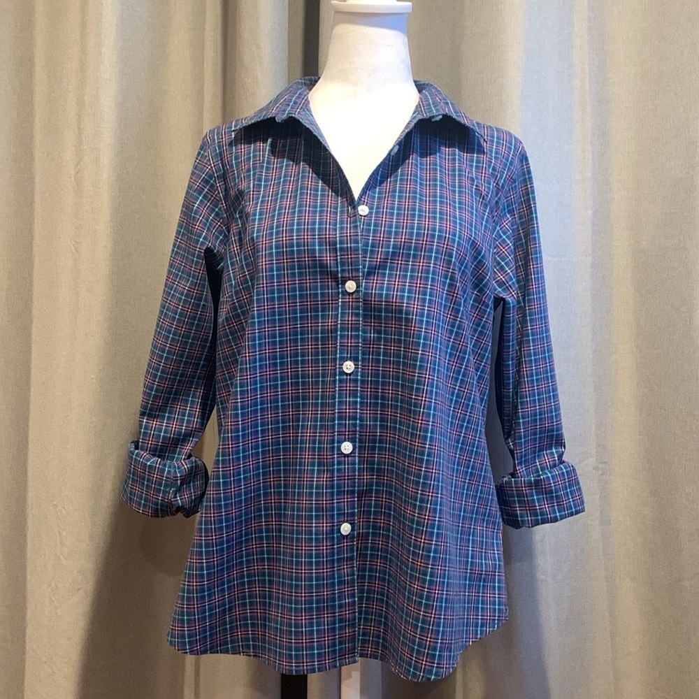 L.L. Bean Button Down Plaid Shirt Size Medium
